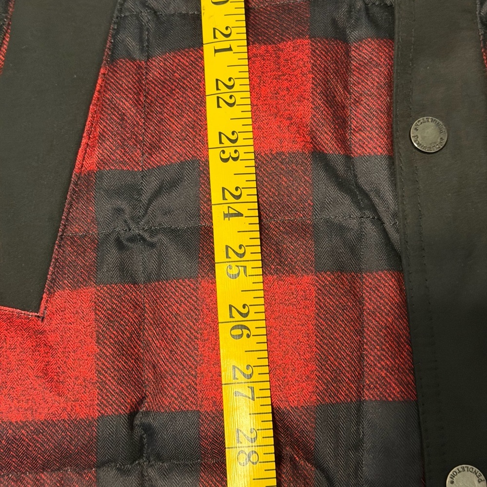 Pendleton Men's Hooded Jacket, Red & Black Plaid, Size L/G, Down Fill - Picture 9 of 10